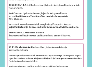 Hyvinvointialueen järjestöyhteistyön hyvät käytännöt 6.5. ja 30.5.